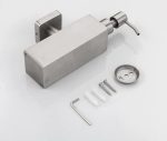 Dozator sapun lichid 500ml Sidef Rectangular inox satinat TRENDY S, 5736, trendysanitary.ro