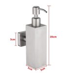 Dozator sapun lichid 500ml Sidef Rectangular inox satinat TRENDY S, 1713, trendysanitary.ro