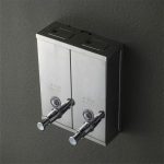 Dispenser detergent lichid dublu 1500ml rectangular inox satinat, 8578, trendysanitary.ro