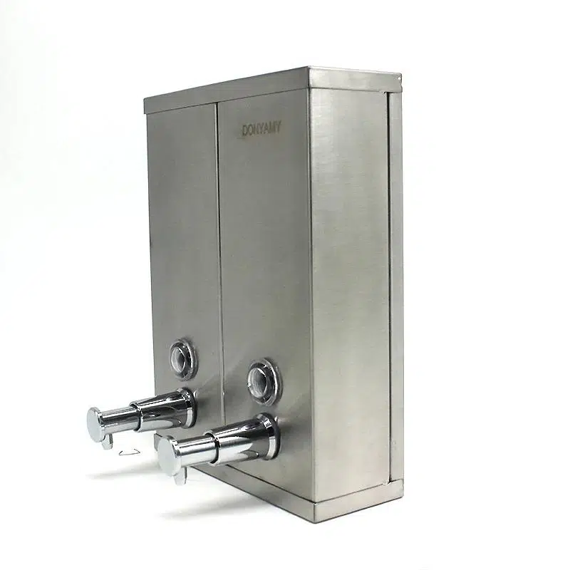 Dispenser detergent lichid dublu 1500ml rectangular inox satinat, 3014, trendysanitary.ro