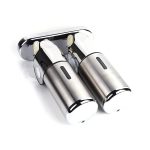 Dispenser dublu sapun lichid/gel dus  Silver recipient 500ml, 595, trendysanitary.ro