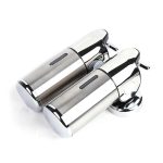 Dispenser dublu sapun lichid/gel dus  Silver recipient 500ml, 900, trendysanitary.ro