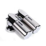 Dispenser dublu sapun lichid/gel dus  Silver recipient 500ml, 4762, trendysanitary.ro