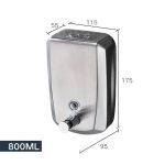 Dispenser detergent lichid 800ml  inox satinat antivandalism inchidere cheie, 8743, trendysanitary.ro