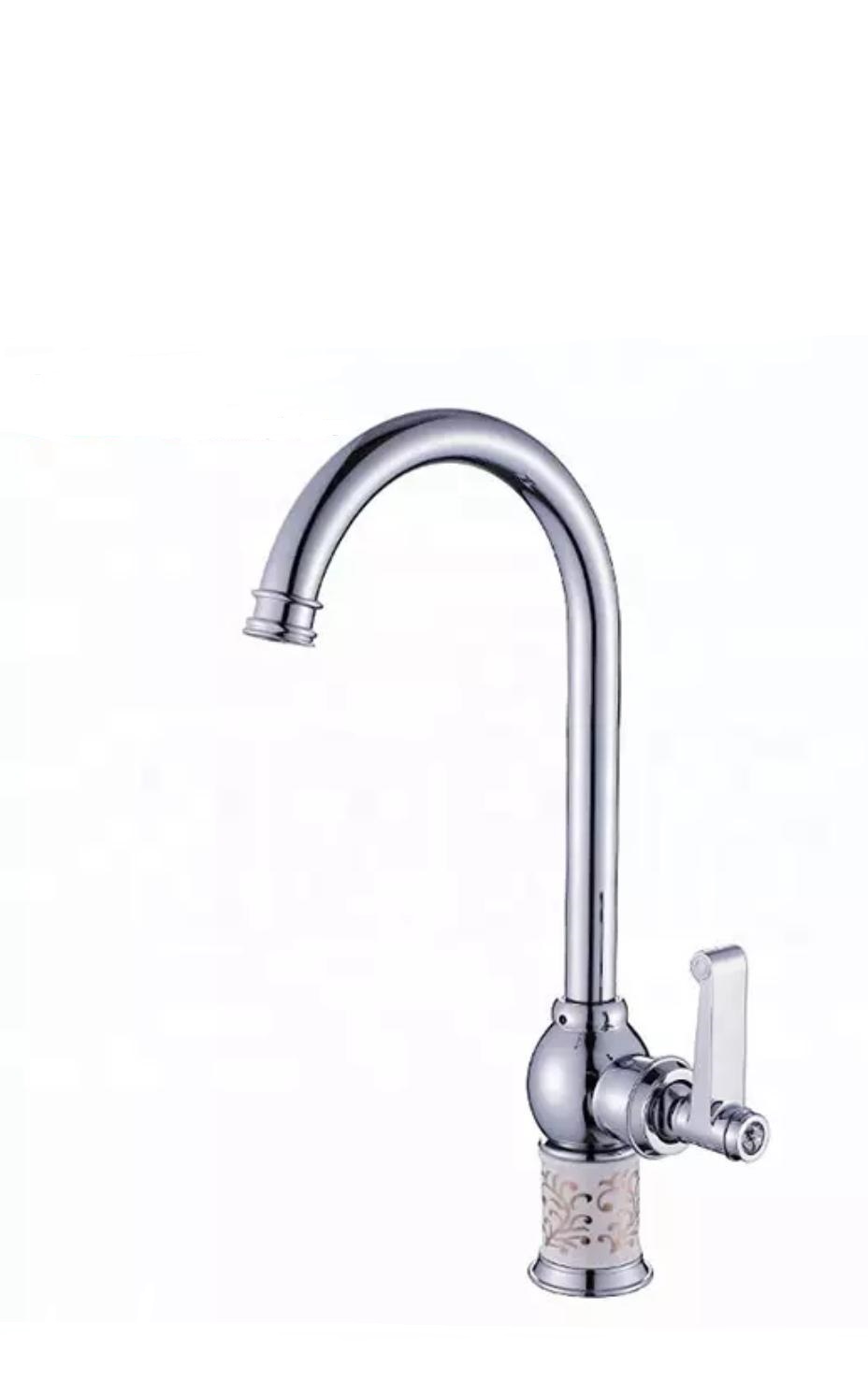 9395692 Baterie bucătărie lebădă crom lucios, corp ceramic, TRENDY S, 2572, trendysanitary.ro