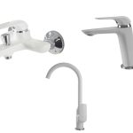 Set baterie cada ,lavoar si lebada bucatrie alb Mat TRENDY S, 7319, trendysanitary.ro
