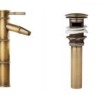 Set baterie lavoar bronz antichizat cu ventil evacuare lavoar fara preaplin TRENDY S, 9118, trendysanitary.ro