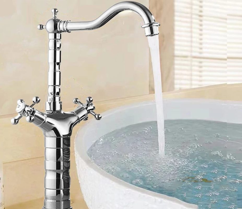 Baterii chiuveta baie, Baterie Bucătărie Lebădă TRENDY S – Pipă Înaltă Mobilă, Bronz Antichizat, trendysanitary.ro