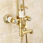Baterie Cadă-Dus Gold TRENDY’S, 5445, trendysanitary.ro