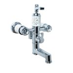 Baterie Cadă WHITE Chrome – Montare Pe Perete cu Furtun și Para Dus Incluse, 6702, trendysanitary.ro