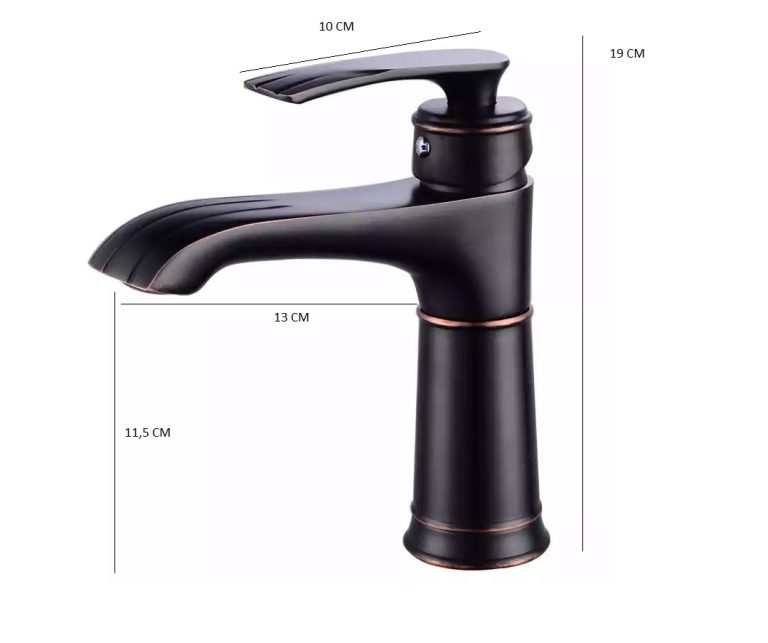 Baterii chiuveta baie, Baterie Lavoar Antichizată Neagră, trendysanitary.ro