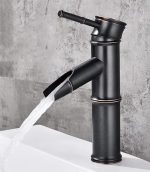 Baterie Lavoar Înălțime Medie – Stil Bambus Negru Antichizat TRENDY’S, 6571, trendysanitary.ro