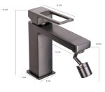 Baterie bideu TRENDY’S, design rectangular, gri, 5324, trendysanitary.ro