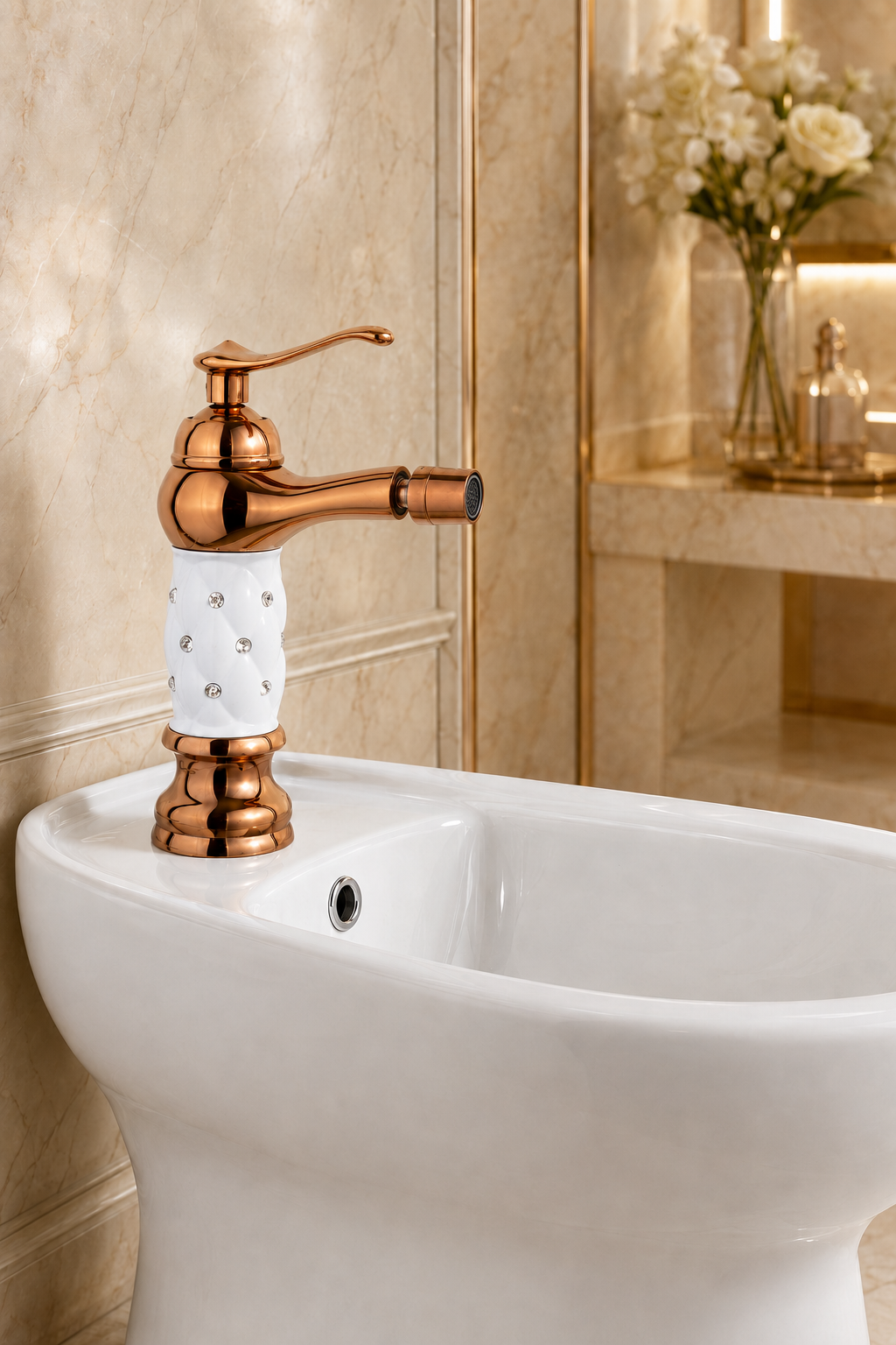 Baterie bideu TRENDY’S, rose-gold, 8228, trendysanitary.ro