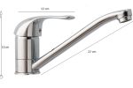 Baterie bucătărie TRENDY’S, pipa lungă mobilă, 3439, trendysanitary.ro