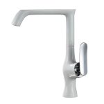 Baterie bucătărie lebădă monocomandă alb-crom TRENDY S, 6199, trendysanitary.ro