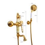 Baterie Cadă TRENDY’S, Montare pe Perete, Jade-Gold, 7834, trendysanitary.ro
