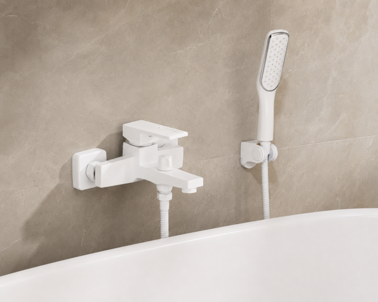 Baterie cada TRENDY’S, pipa fixa, montare pe perete, 7616, trendysanitary.ro