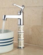 Baterie chiuveta montare pe blat TRENDY S Chrome White corp ceramica, 4769, trendysanitary.ro