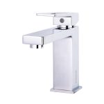 Baterie lavoar TRENDY’S, design rectangular, crom lucios, 3850, trendysanitary.ro