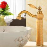 Baterie lavoar montare blat JADE Gold, 377, trendysanitary.ro