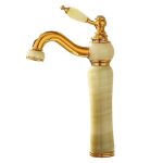 Baterie lavoar montare blat JADE Gold, 8358, trendysanitary.ro