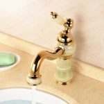 Baterie lavoar montare blat JADE Gold, 502, trendysanitary.ro