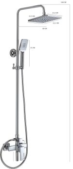 Coloana de duș TRENDY S cu Trei Funcții – Crom Lucios, 2909, trendysanitary.ro