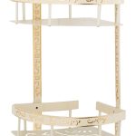 Etajera baie TRENDY’S dubla , montare pe colt, white-gold 35cm X 30cm, 983, trendysanitary.ro