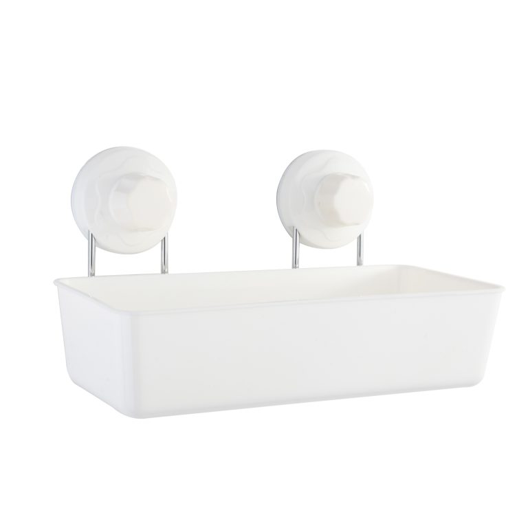 Etajere baie, Etajera baie TRENDY’S, prindere cu ventuze , alb, trendysanitary.ro