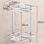 Etajera baie , montare pe colt , gri Mat  dubla , cu suport prosop TRENDY S, 68, trendysanitary.ro