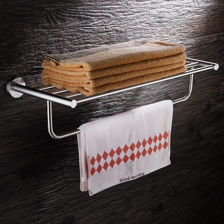 Etajere baie, Etajera depozitare prosoape, fixare perete inox satinat, trendysanitary.ro