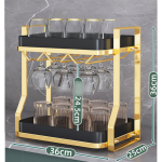 Organizator bucatarie, TRENDY’S, 36X25X36 CM, negru-gold, 4925, trendysanitary.ro