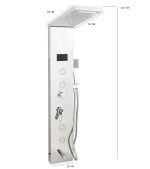 Panou de dus cu hidromasaj TRENDY’S, inox 5 functii digital cu led, 5939, trendysanitary.ro