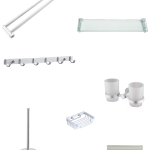 Set sapte piese , accesorii baie , gri Mat TRENDY S, 1748, trendysanitary.ro