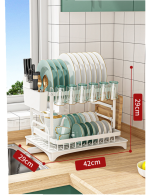 Suport vesela cu doua nivele, cu suport tacamuri, alb, 29X42X29 CM, 4779, trendysanitary.ro