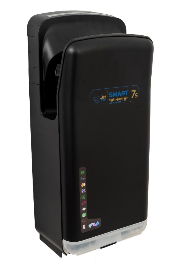 Uscator maini TRENDY’S,cu senzor , uscare rapida SmartSeven 1800w Negru, 6633, trendysanitary.ro
