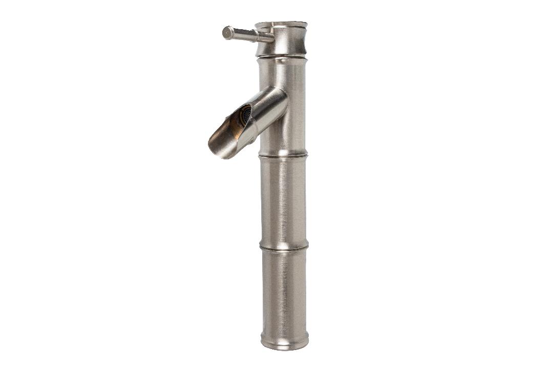 Baterii chiuveta baie, Baterie lavoar bambus montare blat inox satinat, trendysanitary.ro