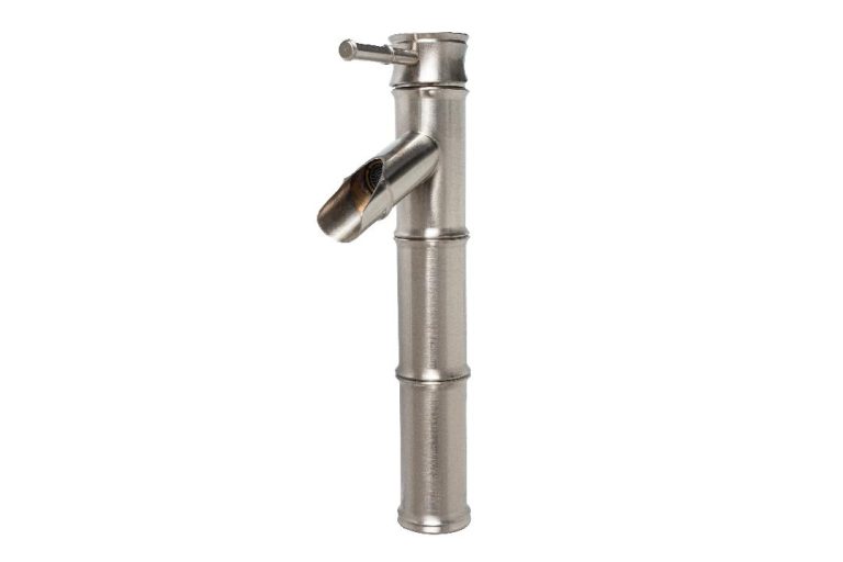 Baterii chiuveta baie, Baterie lavoar bambus montare blat inox satinat, trendysanitary.ro