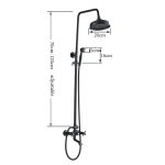 Coloana de dus cu trei functii, negru antichizat TRENDY’S, 191, trendysanitary.ro
