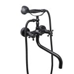 Baterie Cadă TRENDY’S – Pipa Lungă Mobilă, Montaj pe Perete, Negru Antichizat, 2625, trendysanitary.ro