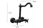 Baterie bucătărie prindere perete – Negru antichizat, design retro premium, 1841, trendysanitary.ro