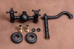 Baterie bucătărie prindere perete – Negru antichizat, design retro premium, 1865, trendysanitary.ro
