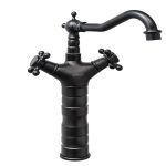 Baterie lavoar montare pe blat – Retro negru antichizat, 7626, trendysanitary.ro