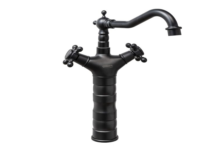Baterii chiuveta baie, Baterie lavoar montare pe blat – Retro negru antichizat, trendysanitary.ro