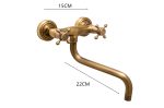 Baterie bucătărie prindere perete – Pipă lungă, mobilă, bronz antichizat, 7982, trendysanitary.ro