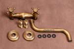 Baterie bucătărie prindere perete – Pipă lungă, mobilă, bronz antichizat, 8343, trendysanitary.ro