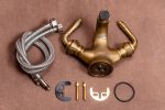 Baterie Bideu Bronz Antichizat cu Broderie, 7457, trendysanitary.ro