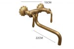Baterie bucatarie prindere perete pipa lunga mobila model cu broderie bronz antichizat, 4177, trendysanitary.ro