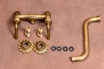 Baterie bucatarie prindere perete pipa lunga mobila model cu broderie bronz antichizat, 274, trendysanitary.ro